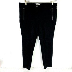 Ann Taylor LOFT Moto Pants size L Equestrian Zippers Tapered Cropped